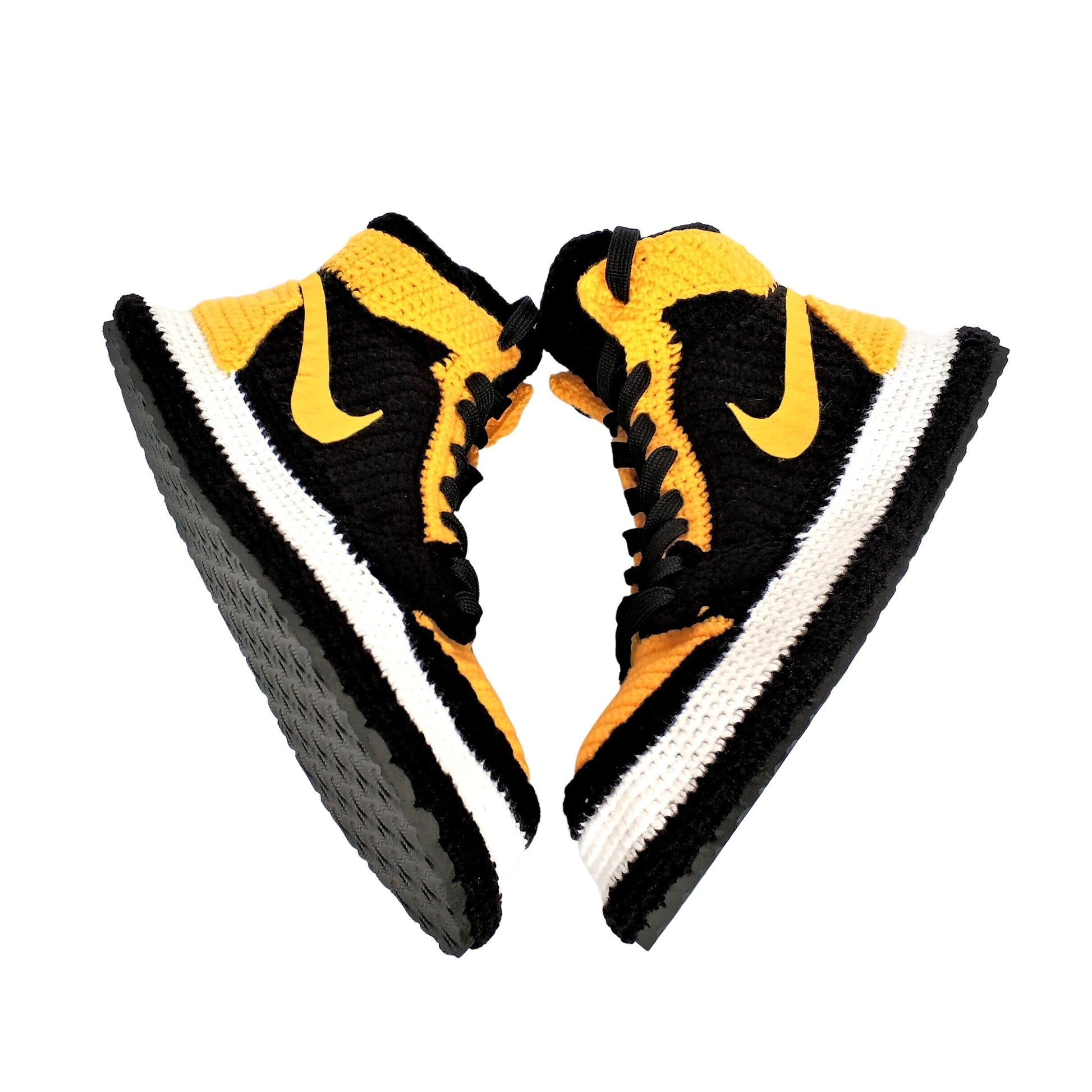 Jordan Yellow Banned Goods Sneakers Slippers Plush - Custom Basketball Handmade Shoes - Byseay