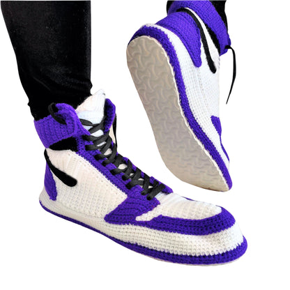 Jordans Court Purple Custom Sneakers Slippers