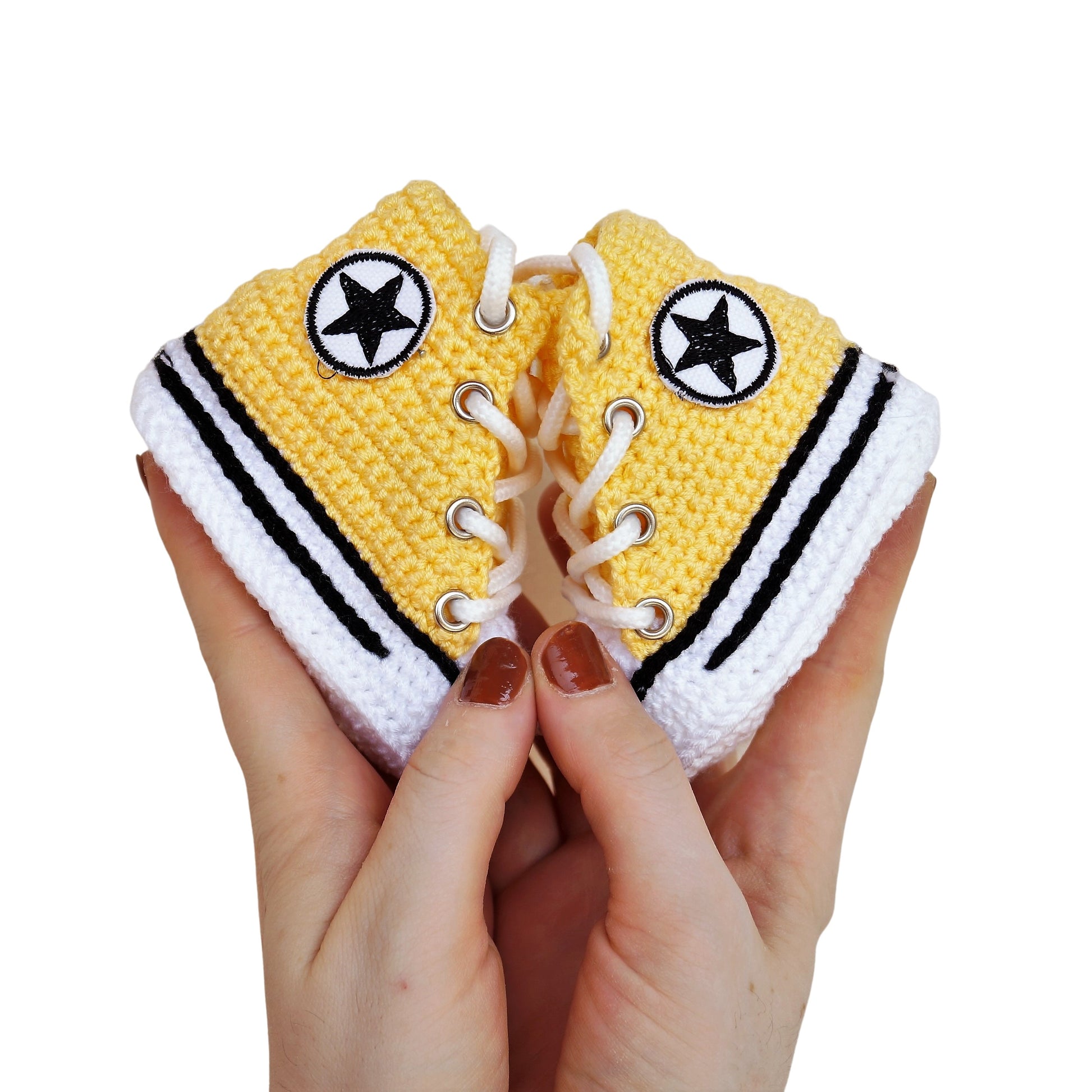 Newborn Baby Booties Yellow Slippers Socks - Infant Baby Shower Soft Sneakers