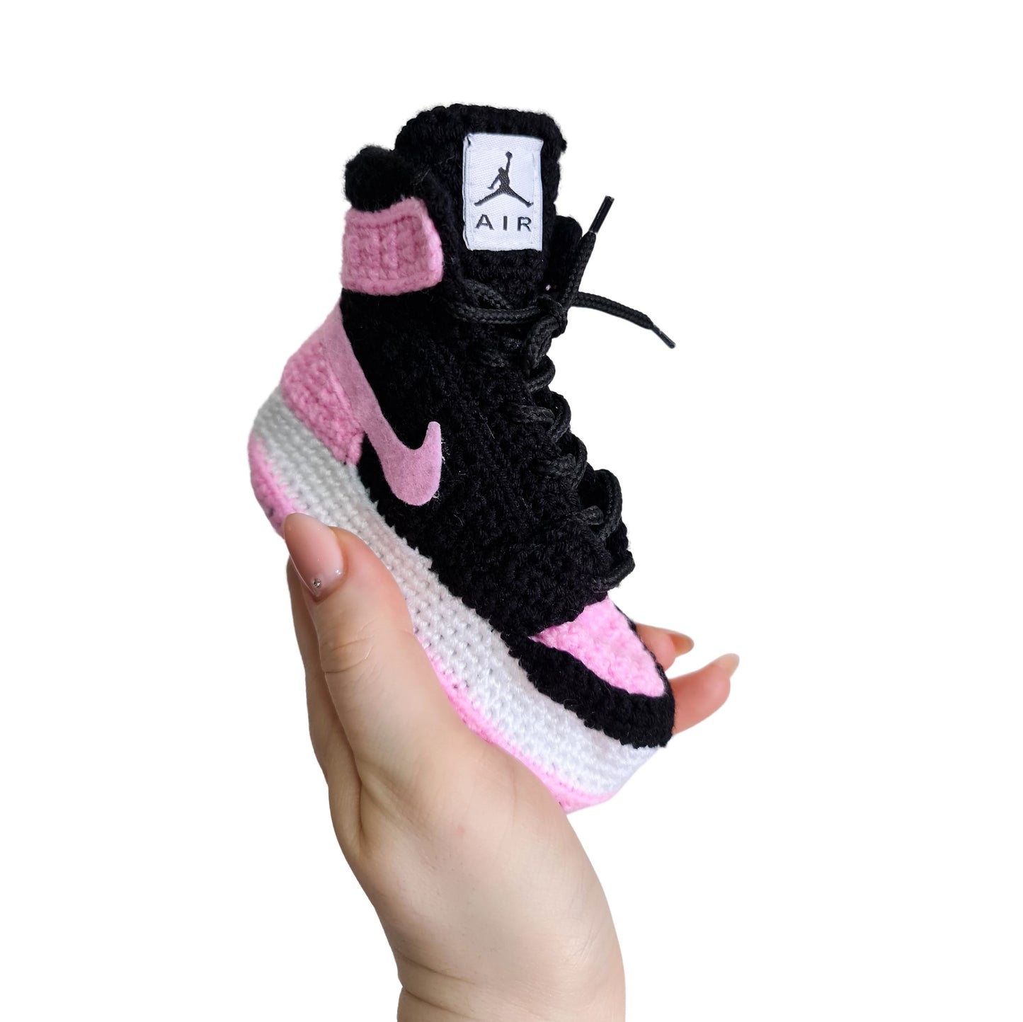 Crochet Baby Air jordan infant Girl Pink Sneakers Newborn Soft Shoes Slippers, Newborn Baby Shower ideal Gift, Baby Pink Crochet Booties