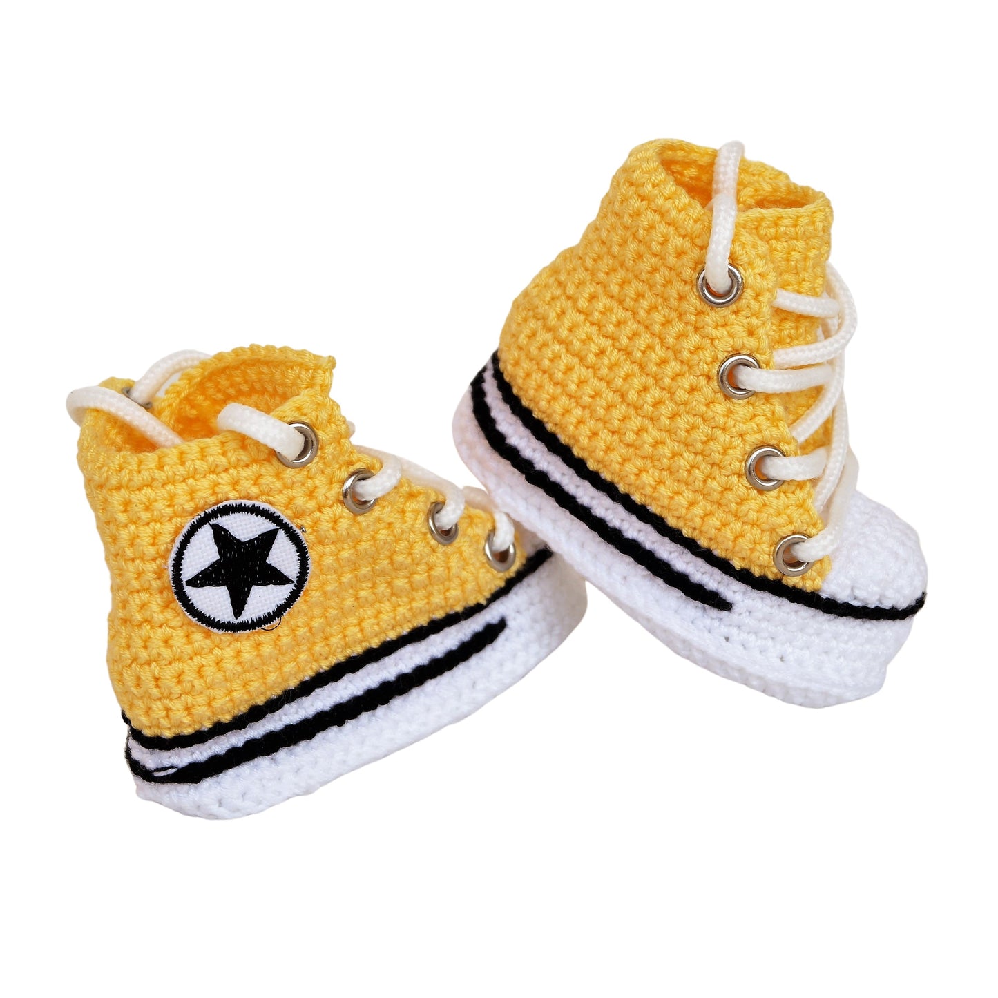 Newborn Baby Booties Yellow Slippers Socks - Infant Baby Shower Soft Sneakers - Byseay