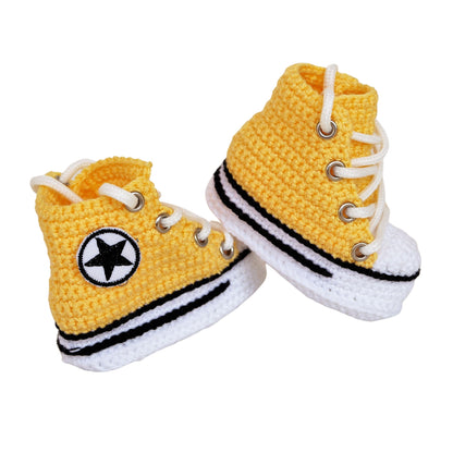 Newborn Baby Booties Yellow Slippers Socks - Infant Baby Shower Soft Sneakers - Byseay