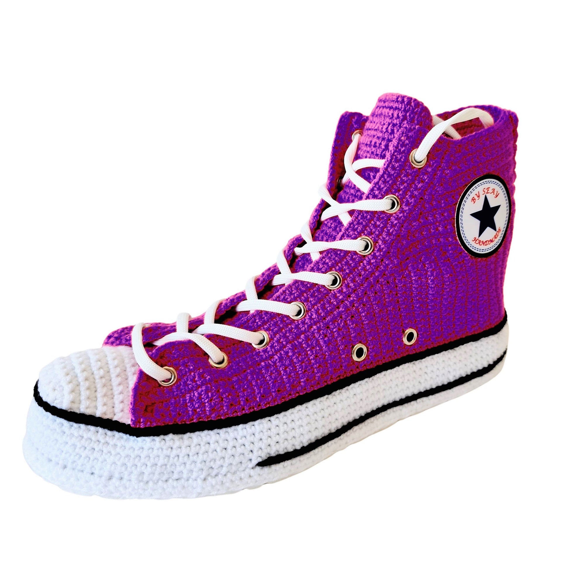 Converse Turquoise High Top Seasonal Crochet Sneakers Slippers Knitted Booties Plush - Byseay