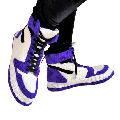 Jordans Court Purple Custom Sneakers Slippers