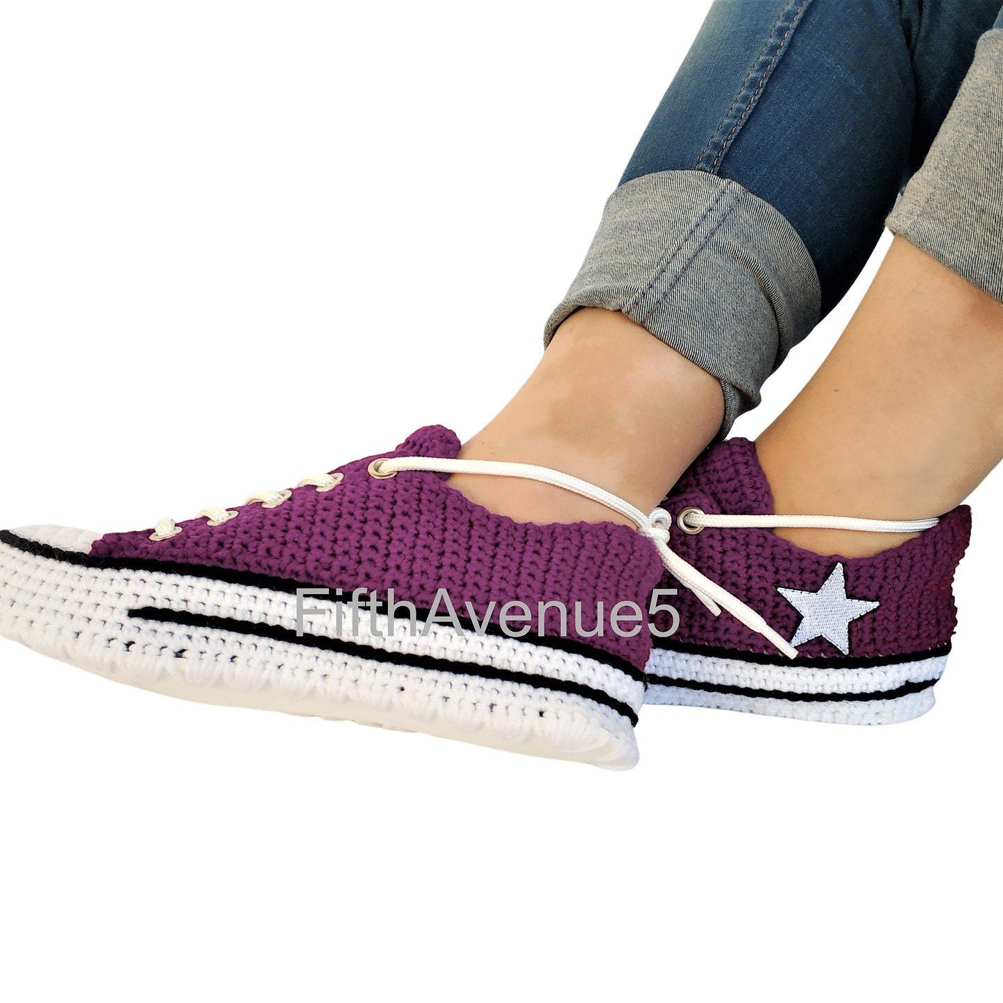 Purple Converse Low Tops Sneakers Slippers Plush Shoes