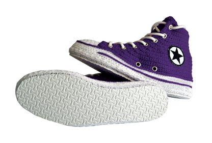 Converse Sneakers Purple Slippers Soft Plush House Shoes Socks