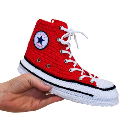 Red Sneakers Converse Slippers House Plush Shoes