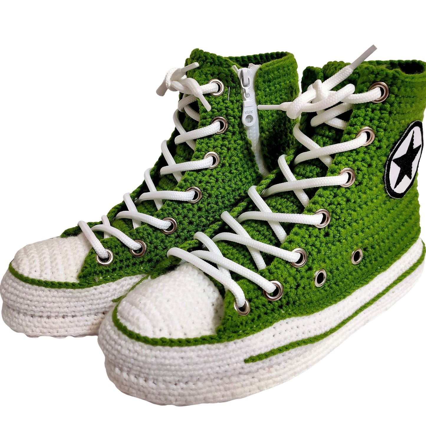 Converse Green Sneakers Plush Slippers Custom Canvas Classic Home Shoes - Banned Goods Embroidered Platform Multi Colored Personalized Socks