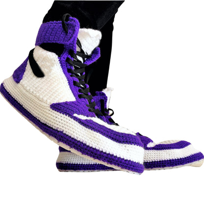 Jordans Court Purple Custom Sneakers Slippers