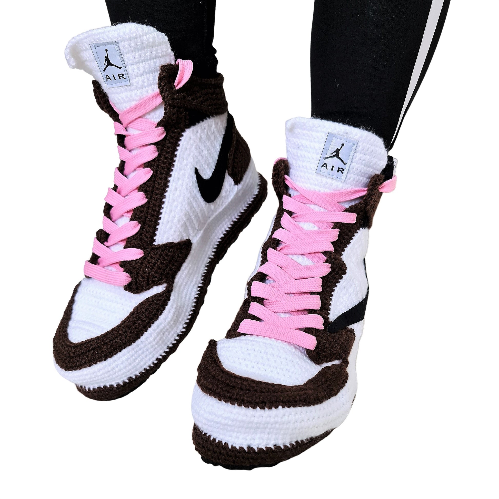 Travis Jordan Sneakers Custom Slippers Scott Pink Lace-Up Handmade Shoes